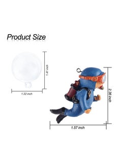 WishLotus WishLotus Aquarium Decorations, Mini Cute Fish Tank Floating Decor Aquarium Ornament Resin Aquarium Diver Decorations for All Kinds of Aquarium/Fish Tank Landscaping Decorations (Blue)  - Image 2