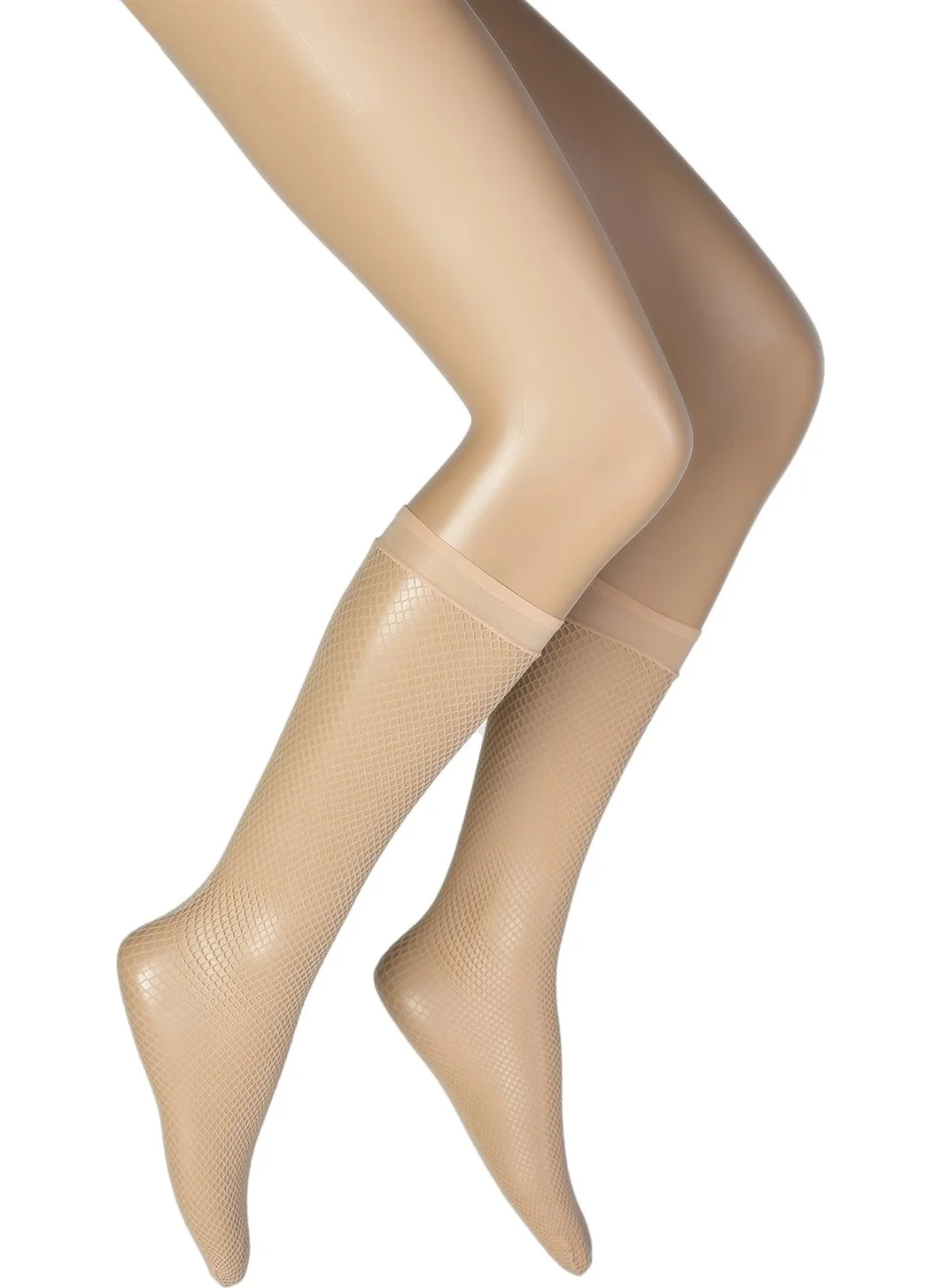 Dore Gold Fishnet Knee High Women's Socks