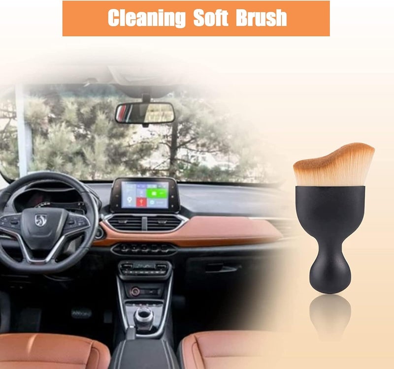 NGHEY 2 PCS Car Interior Dust Brush, Auto Scratch Free Detailing Brush, Soft Car Interior Cleaning Brush Auto Accessories for Automotive Dashboard, Air Conditioner Vents, Computer (Double Brown), - Image 4