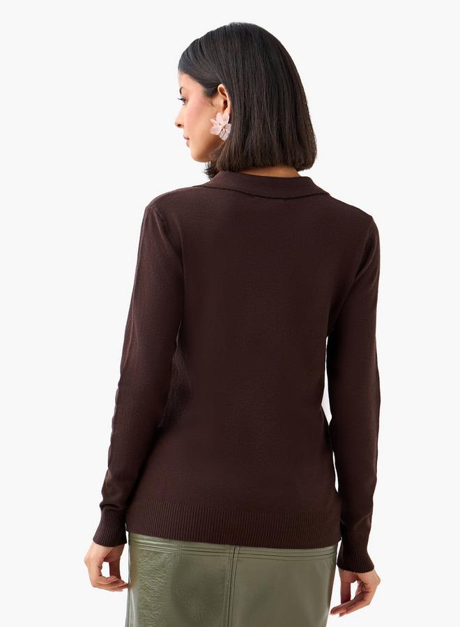 تواكستريمز كنزة بياقة بقصة عادية من التريكو - Image 3