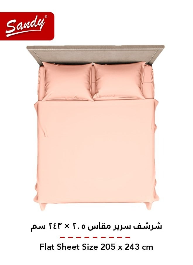 Sandy Sandy Premium Hotel Quality Flat Sheet and Pillow Cases, Bed Sheet 3 Pieces Set, Soft & Breathable and Cooling, Full Size 243 x 205 cm, Cantaloupe  - Image 3