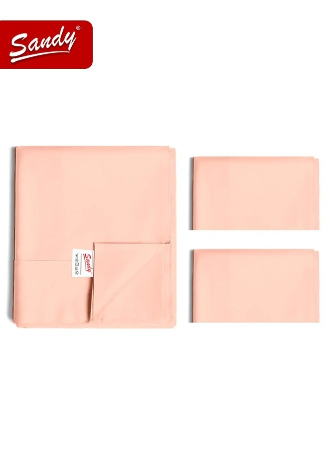 Sandy Sandy Premium Hotel Quality Flat Sheet and Pillow Cases, Bed Sheet 3 Pieces Set, Soft & Breathable and Cooling, Full Size 243 x 205 cm, Cantaloupe  - Image 2