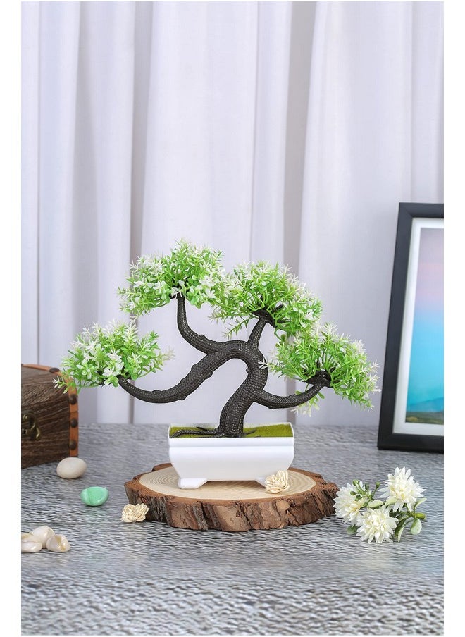 Satyam Kraft 1 Pc Artificial Bonsai Flower Tree With Designer Pot For Home Decorartificial Plants Bonsai Tree Fake Room Decor Living Room Table Decoration Plants And Craft Items Corner (Pack Of 1)  - Image 4
