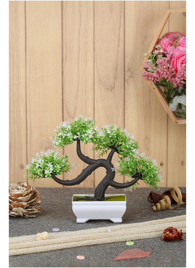 Satyam Kraft 1 Pc Artificial Bonsai Flower Tree With Designer Pot For Home Decorartificial Plants Bonsai Tree Fake Room Decor Living Room Table Decoration Plants And Craft Items Corner (Pack Of 1)  - Image 5