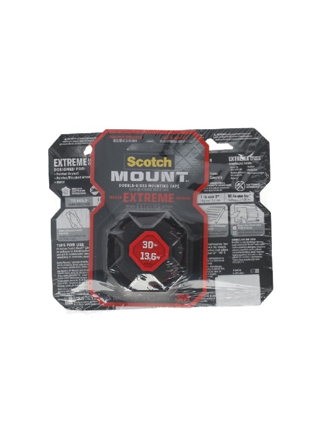 Scotch  Extreme Indoor and Outdoor Double Sided Mounting Tape Black 1 x 60inch XN006300653  - Image 2
