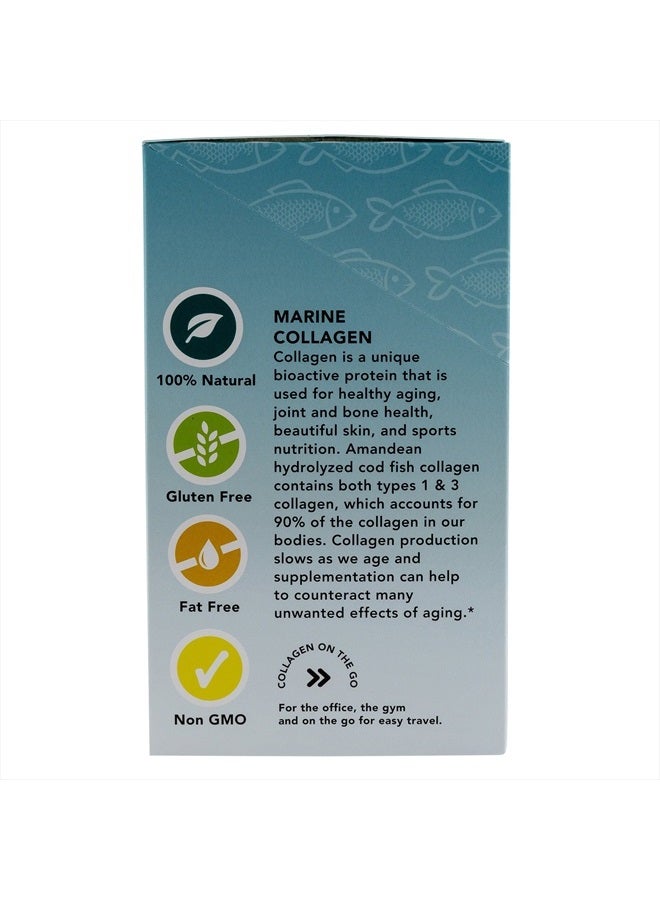 AMANDEAN Marine Collagen Peptides Stick Packs. Wild-Caught Fish. 30 Single Use Individual Convenience Packets. Healthy Hair, Skin & Nails. Non-GMO, Zero Carbs, Unflavored, High Bioavailability Mix. - Image 4
