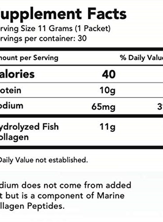 AMANDEAN Marine Collagen Peptides Stick Packs. Wild-Caught Fish. 30 Single Use Individual Convenience Packets. Healthy Hair, Skin & Nails. Non-GMO, Zero Carbs, Unflavored, High Bioavailability Mix. - Image 2