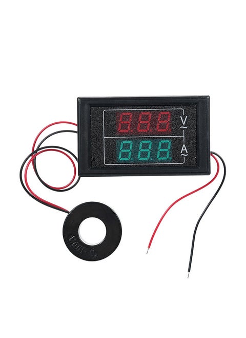 Volt Amp Meter AC 60-500V 100A Digital Multimeter with Current Transformer 2 in 1 Mini Ammeter Voltmeter Gauge with Dual LED Display Universal Car Accessories