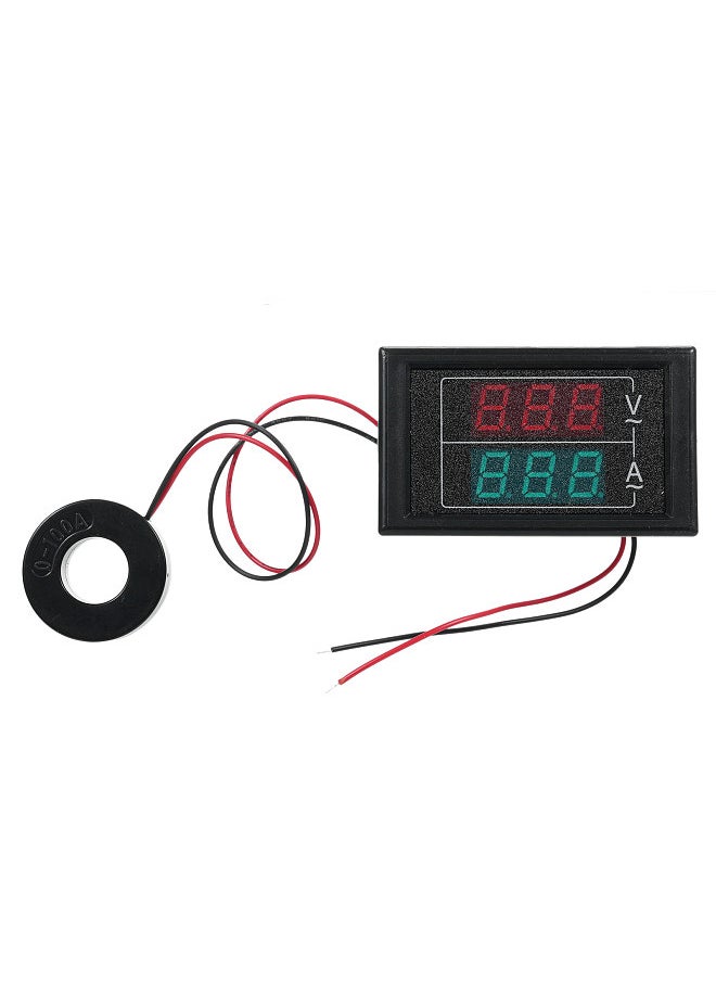 Generic - Volt Amp Meter AC 60-500V 100A Digital Multimeter with Current Transformer 2 in 1 Mini Ammeter Voltmeter Gauge with Dual LED Display Universal Car Accessories - Image 1
