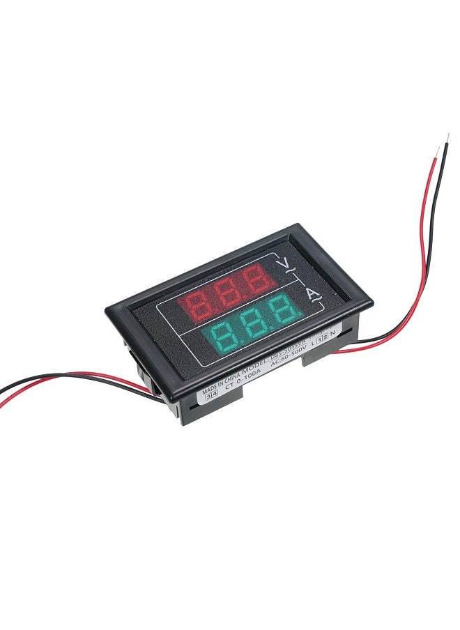 Generic - Volt Amp Meter AC 60-500V 100A Digital Multimeter with Current Transformer 2 in 1 Mini Ammeter Voltmeter Gauge with Dual LED Display Universal Car Accessories - Image 1