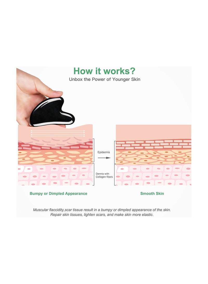 SOLARAE Massage Facial Tool Natural Jade Stone Board Scraping Set for SPA Acupuncture Physical Therapy Muscle Knot Caring Point Treatment 4PCS - Image 5