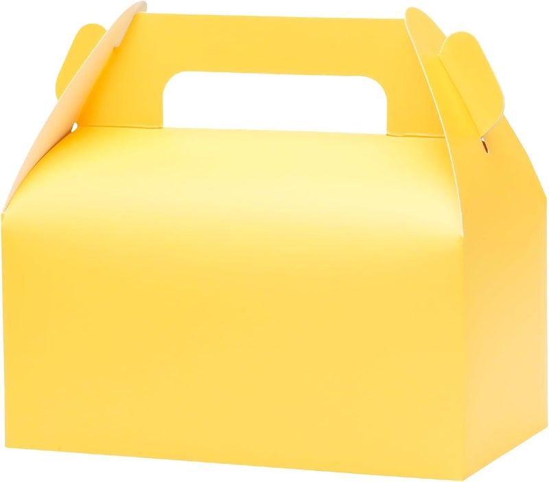 UnicoPak 30 Pack Yellow Gable Treat Boxes Party Favor Goodie Bag Boxes for Candy Treats Snacks Cookie Toys for Birthday Party Special Events, 6.5x3.5x3.5 Inches - Image 1