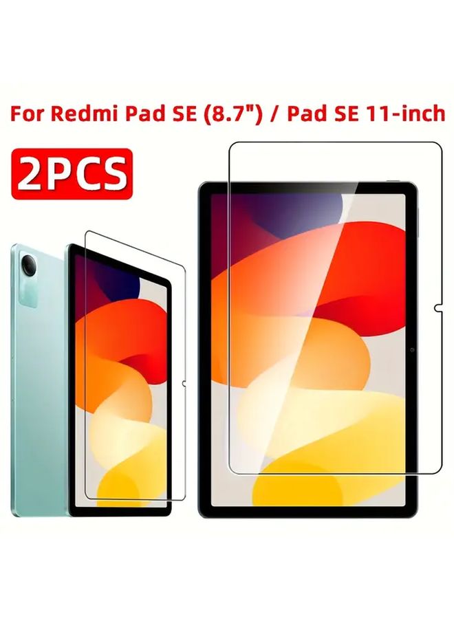 Redmi Pad SE 2 Pack Tempered Glass Screen Protector HD Edge to Edge Scratch Resistant - Image 1