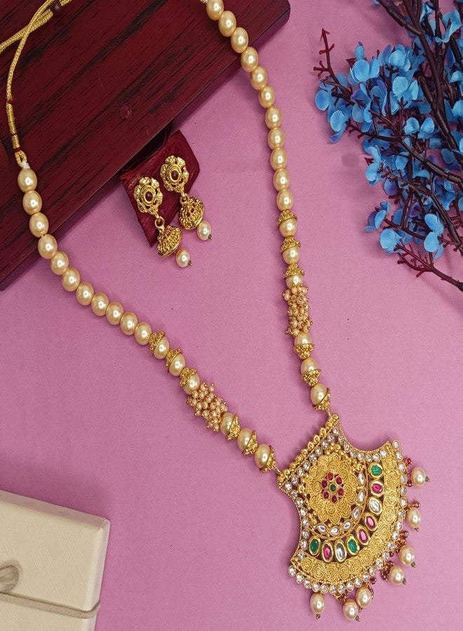 Efulgenz Mothers Day Gift Indian Jewelry Sets for Women Bollywood Jewelry Indian Bollywood Traditional Crystal Kundan Pearl Beaded Wedding Temple Choker Necklace Earrings Jewelry set - Image 2