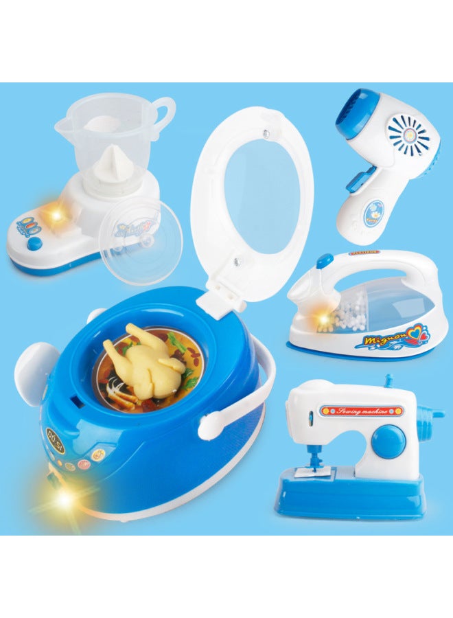 Children's Puzzle Play House Toys Mini Boys And Girls Simulation Washing Machine Refrigerator Kitchen Small Household Appliances Toys-Color:Microwave Oven - Image 3