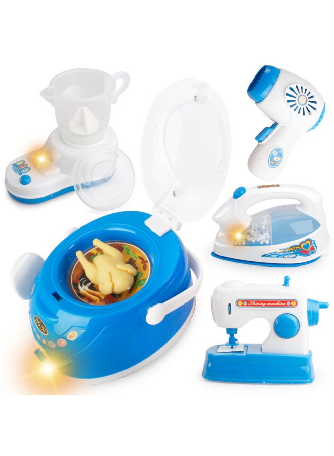 Children's Puzzle Play House Toys Mini Boys And Girls Simulation Washing Machine Refrigerator Kitchen Small Household Appliances Toys-Color:Microwave Oven - Image 5