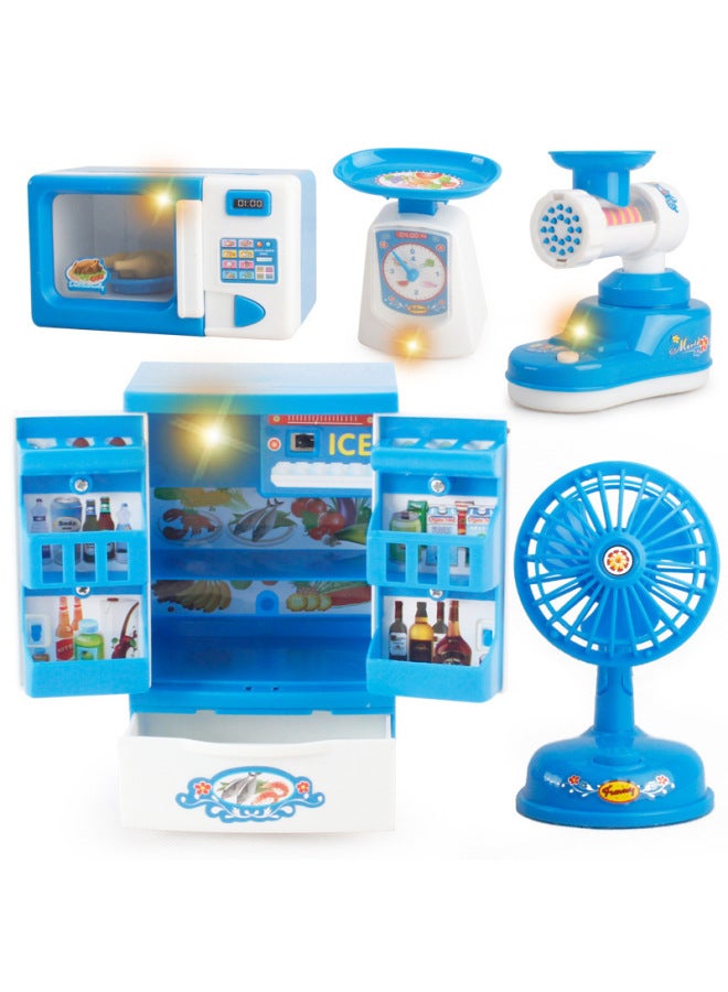 Children's Puzzle Play House Toys Mini Boys And Girls Simulation Washing Machine Refrigerator Kitchen Small Household Appliances Toys-Color:Microwave Oven - Image 4