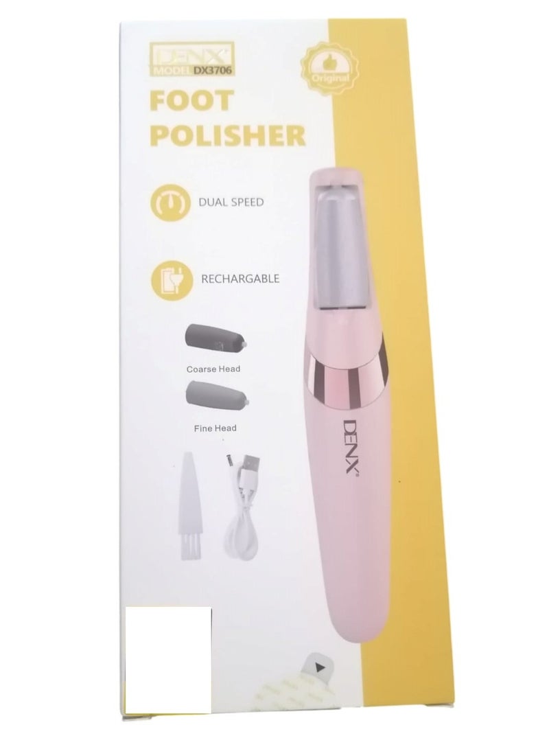 جهاز تلميع القدمين كهربائي قابل لإعادة الشحن بقوة 4 وات، وردي - Image 3