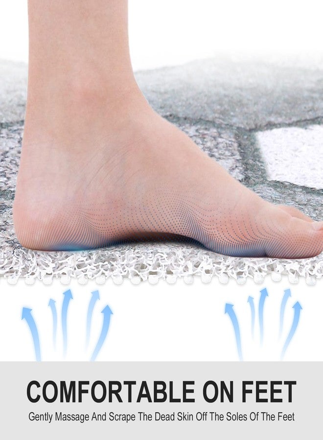 Mofonky Extra Large Shower Mat: 23.6 X 35.4 Inch Stylish Shower Mats for Inside Shower - Soft PVC Loofah Trimmable Non Slip Shower Mat for Elderly, Quick Drying - Image 3