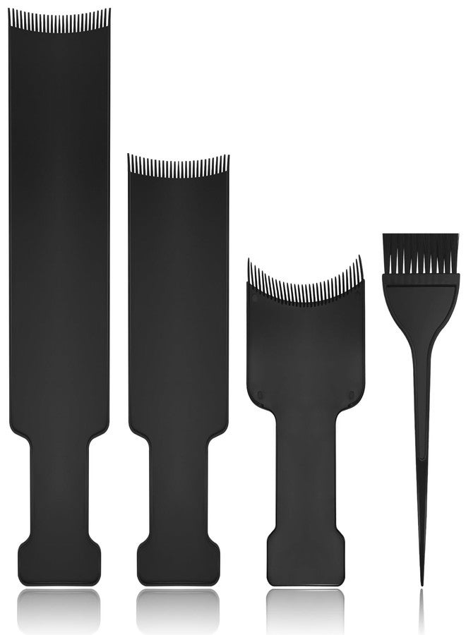 OXDFK 4 PCS Balayage Highlighting Board and Highlighting Brush Kit, 1 Hair Dye Brush and 3 Balayage Highlighting Board with Teeth Hair, for Hair Dye, Hairstylist Accessories Brushes - Image 1