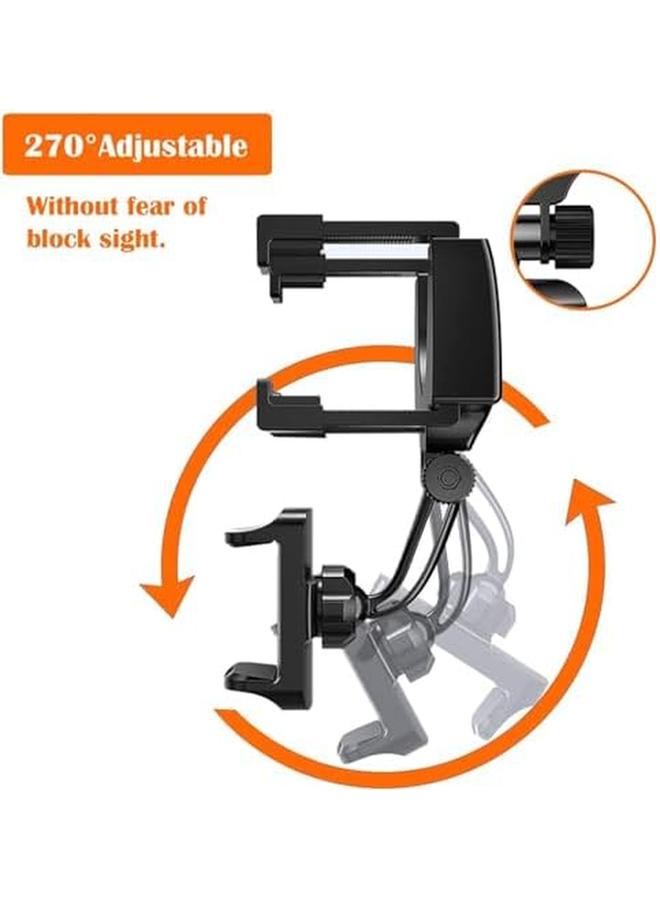 erorex Car Rearview Mirror Phone Holder Car Phone Mount Phone Bracket Phone Stand With 360° Swivel And Adjustable Clips Universal Smartphone Cradle（Black）  - Image 2