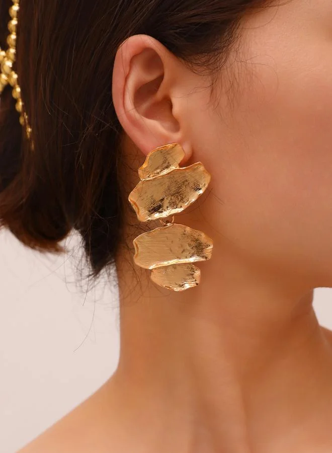 Take Two Gold Irregular Dangle Earrings