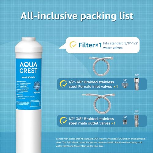 AquaCrest AQUA CREST 5KDC Under Sink Water Filtration System, Direct Connect Under Sink Water Filter, Reduces PFAS, PFOA/PFOS, Chlorine, NSF/ANSI Tested 5K Gallons Ultra High Capacity - Image 5