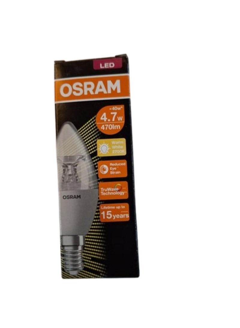 OSRAM Osram E14 LED Bulb Clear filament 4.7W 827 Warm White - Pack of 10 - Image 4
