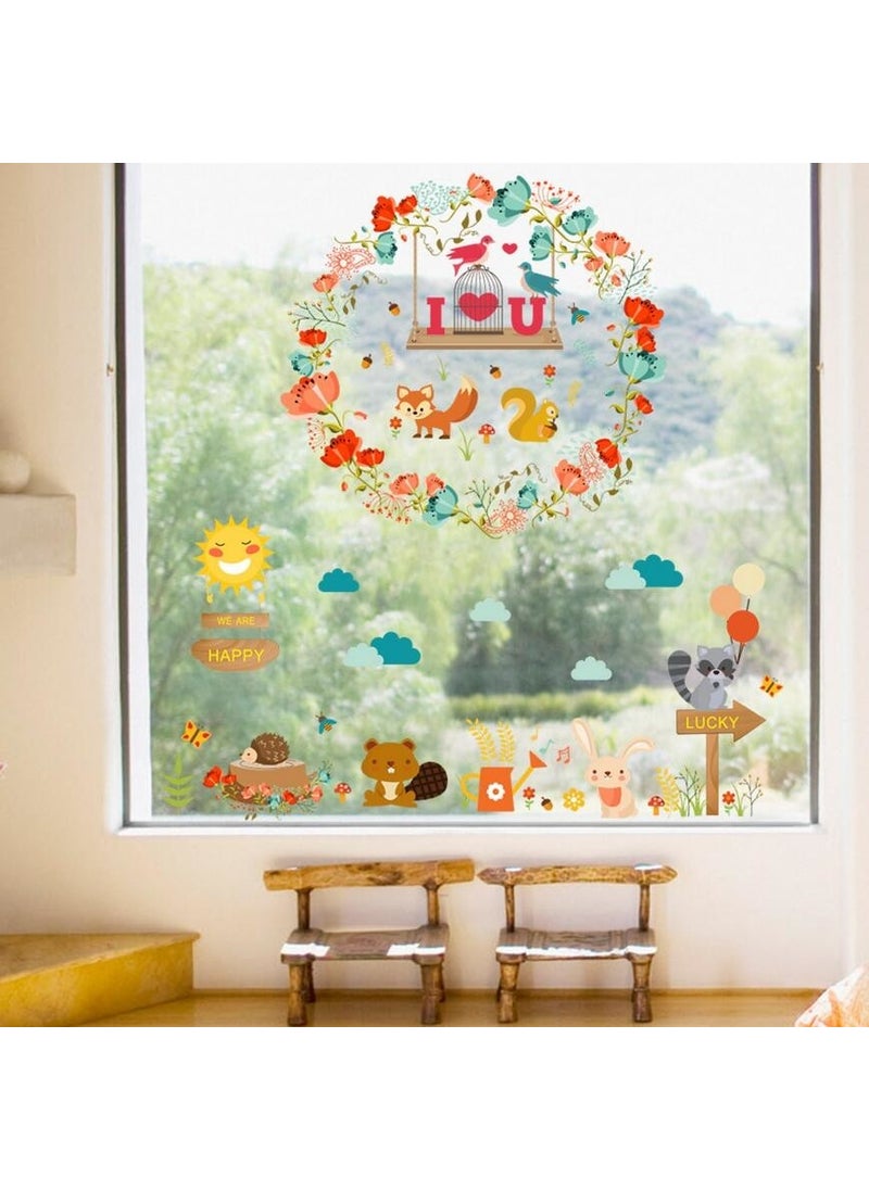ZOOYOO Cute Forest Animals Squirrel Bird Sun Sticker  - Image 1