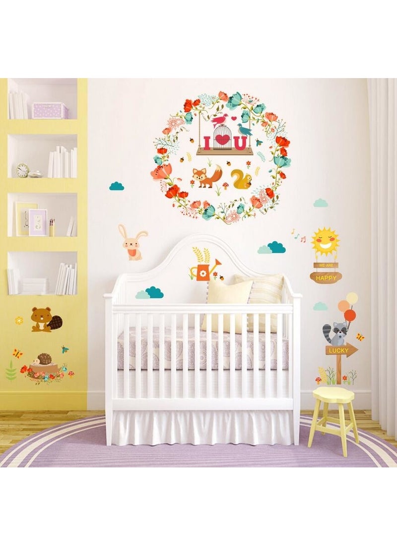ZOOYOO Cute Forest Animals Squirrel Bird Sun Sticker  - Image 2