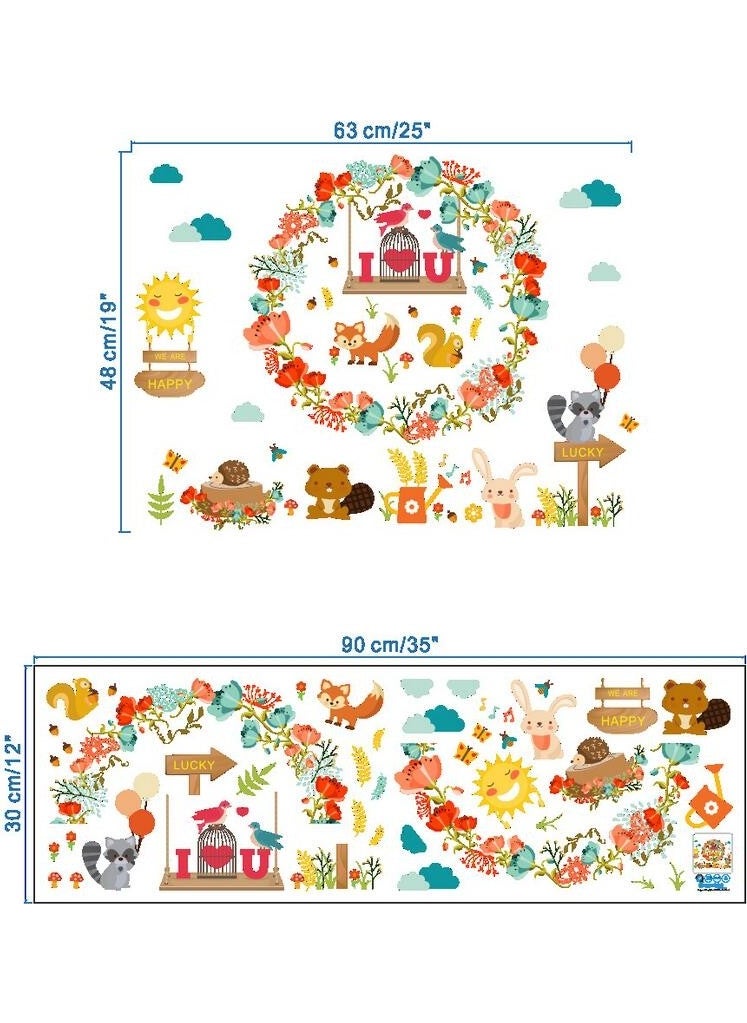 ZOOYOO Cute Forest Animals Squirrel Bird Sun Sticker  - Image 3