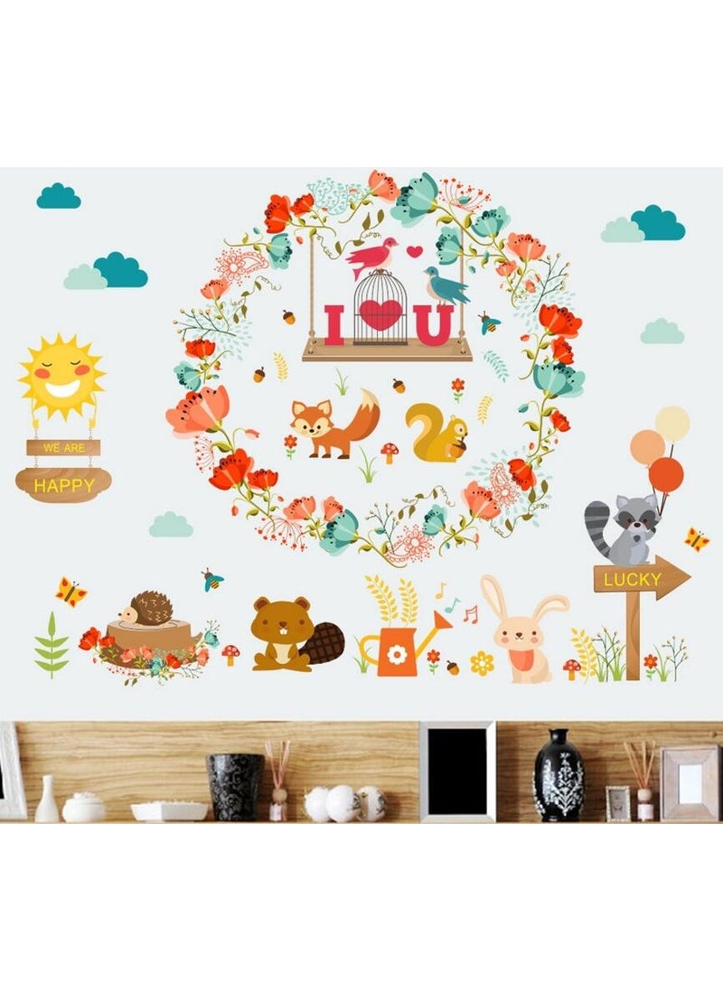 ZOOYOO Cute Forest Animals Squirrel Bird Sun Sticker  - Image 4