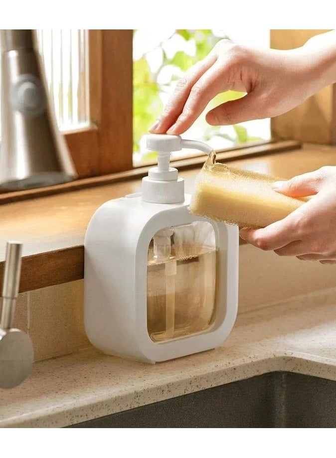 Large Capacity Empty Soap Dispenser Bottle for Bathroom and Kitchen, Hand Soap, Dish Soap, Shower Gel, Shampoo Dispenser (White) - Image 2