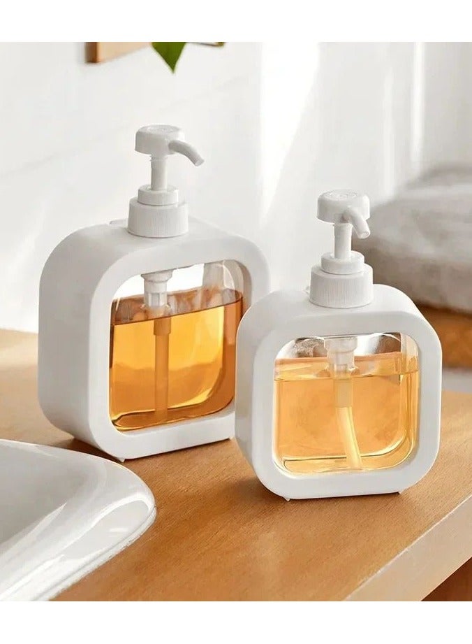 Large Capacity Empty Soap Dispenser Bottle for Bathroom and Kitchen, Hand Soap, Dish Soap, Shower Gel, Shampoo Dispenser (White) - Image 1