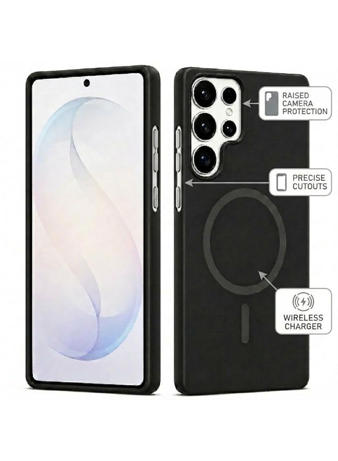 S-TOP Magnetic Phone Case for Samsung S26 Ultra, Slim Black Cover with Button Cutouts & Magnetic Ring - Image 1