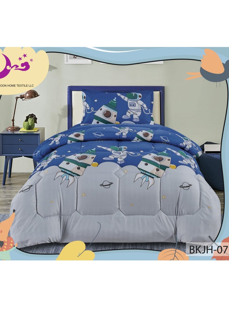 Moon - 3-Piece  Comforter Set Microfiber Single Size 160 x210 cm Multicolor - Image 1