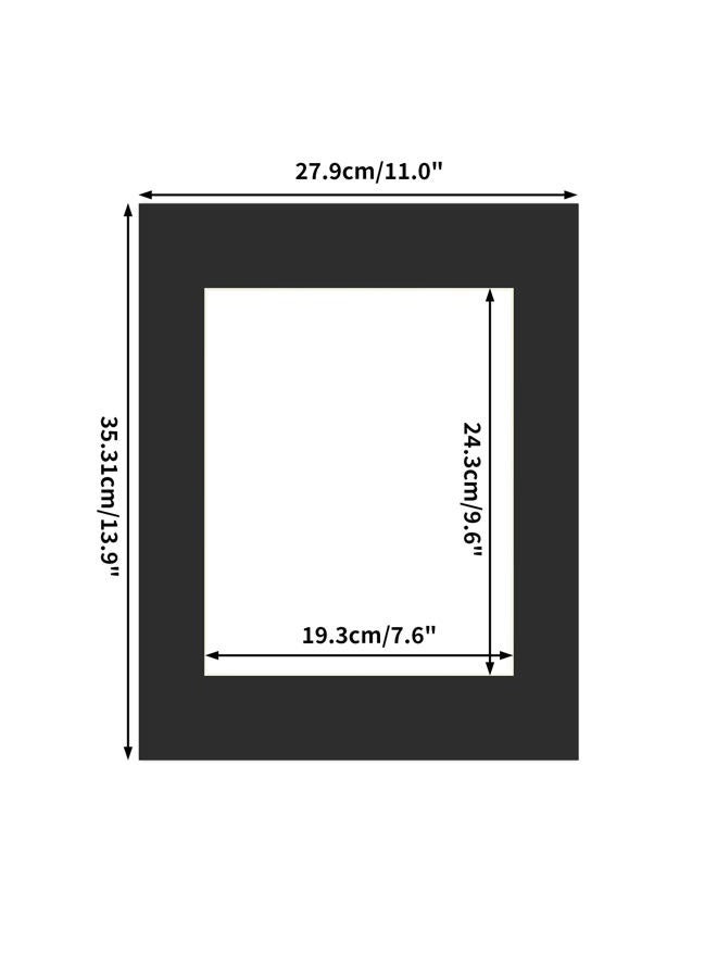 ZBEIVAN 11x14 Black Picture Mats with White Core Bevel Cut Frame Mattes for 8x10 Pictures - Pack of 12 - Image 2