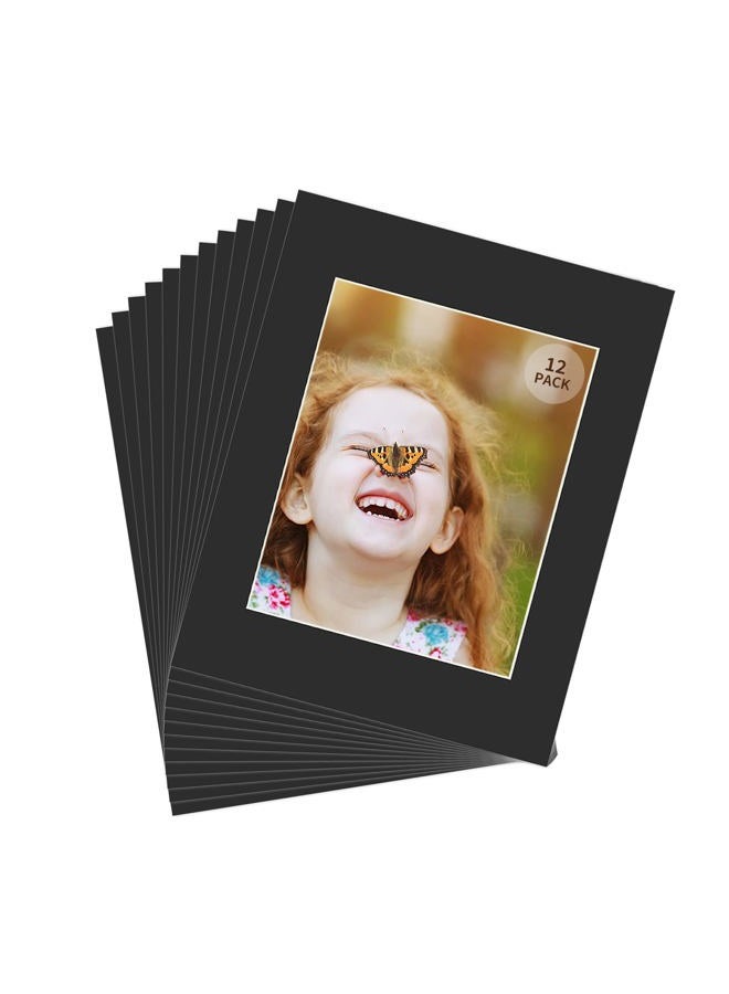 ZBEIVAN 11x14 Black Picture Mats with White Core Bevel Cut Frame Mattes for 8x10 Pictures - Pack of 12 - Image 3