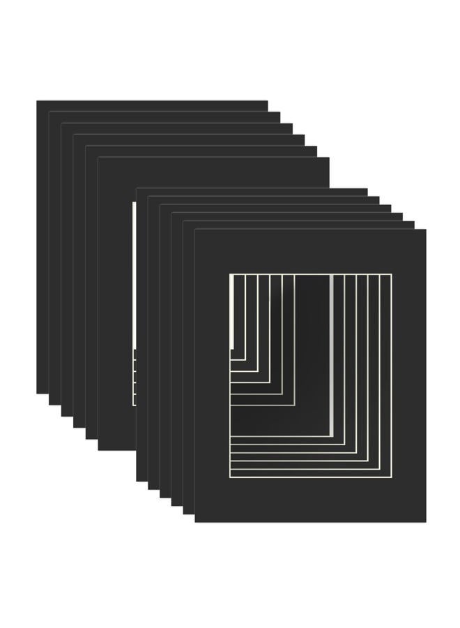 ZBEIVAN 11x14 Black Picture Mats with White Core Bevel Cut Frame Mattes for 8x10 Pictures - Pack of 12 - Image 1