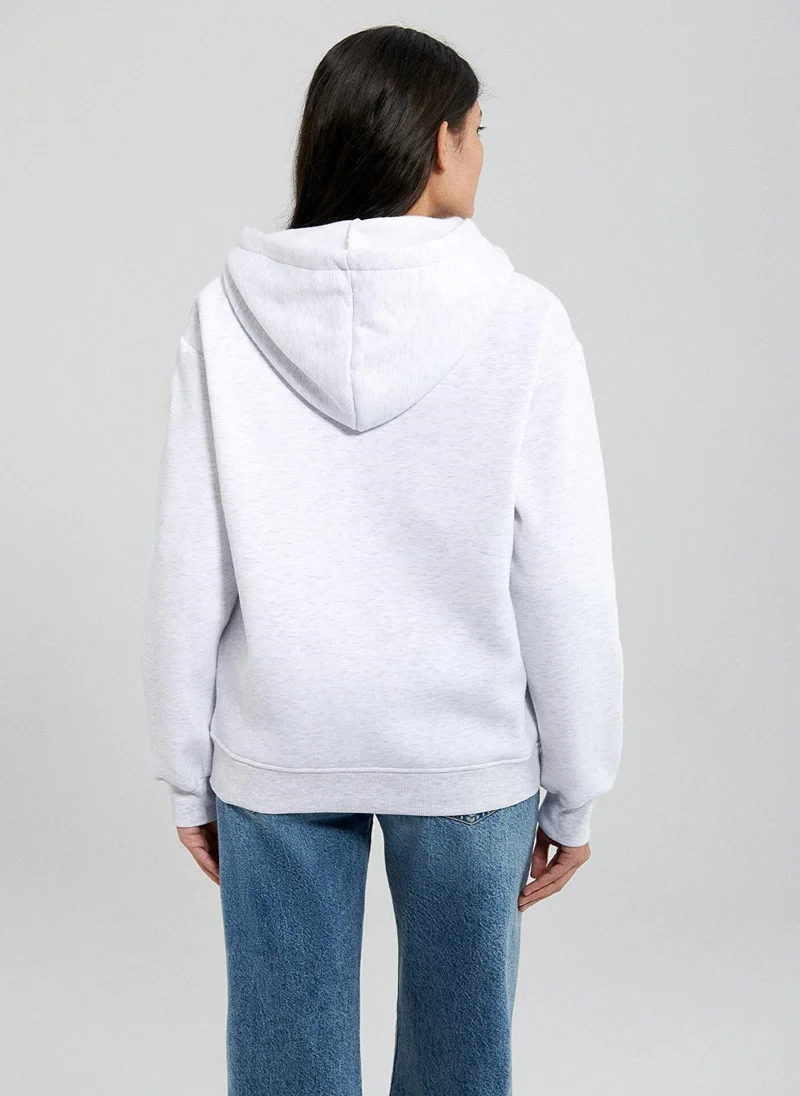 MAVI HOODED SWEATSHIRT Snow Grey Melange