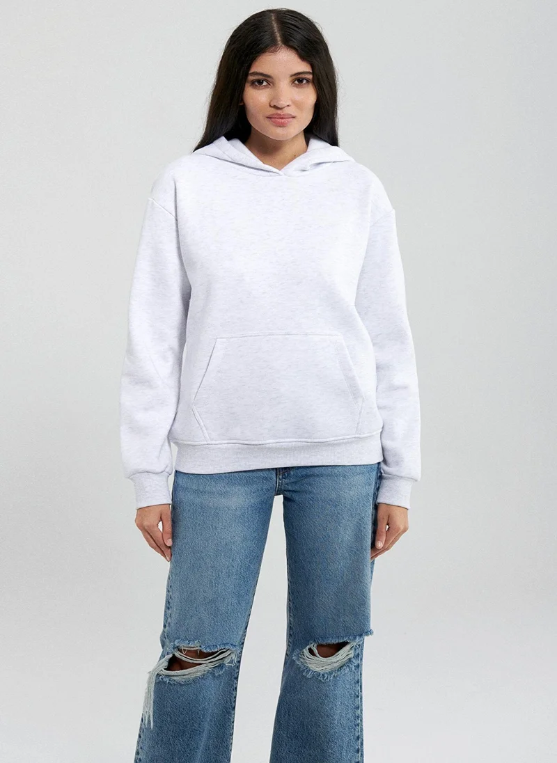 MAVI HOODED SWEATSHIRT Snow Grey Melange
