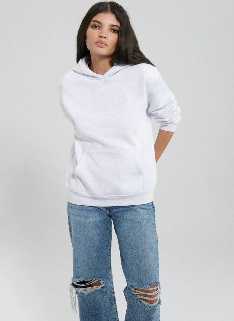 MAVI Hooded Grey Basic Sweatshirt