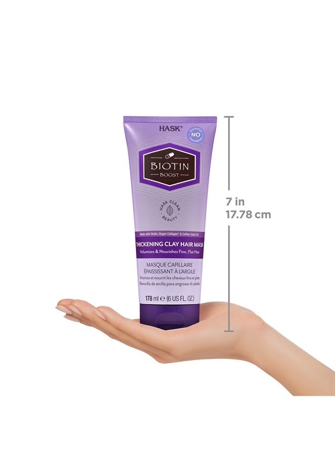 HASK Biotin Boost Thickening Clay Hair Mask for all hair types, color safe, gluten free, sulfate free, paraben free, 6 Oz - Image 4