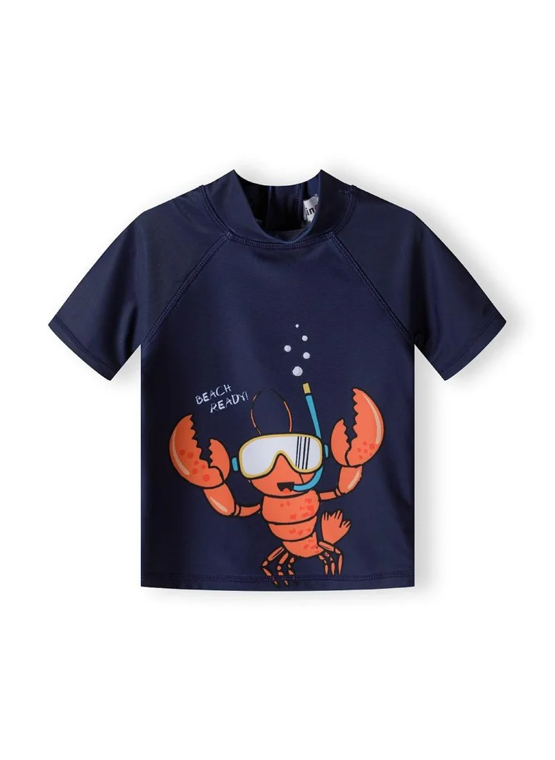 MINOTI 2-Piece Kids' Swim Set with Short Sleeve Rashguard and Swim Shorts