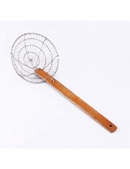 Letschef Stainless Steel Spider Strainer Asian Kitchen Wire Food Cooking Skimmer With Natural Bamboo Handle, 6-Inch, - Image 1