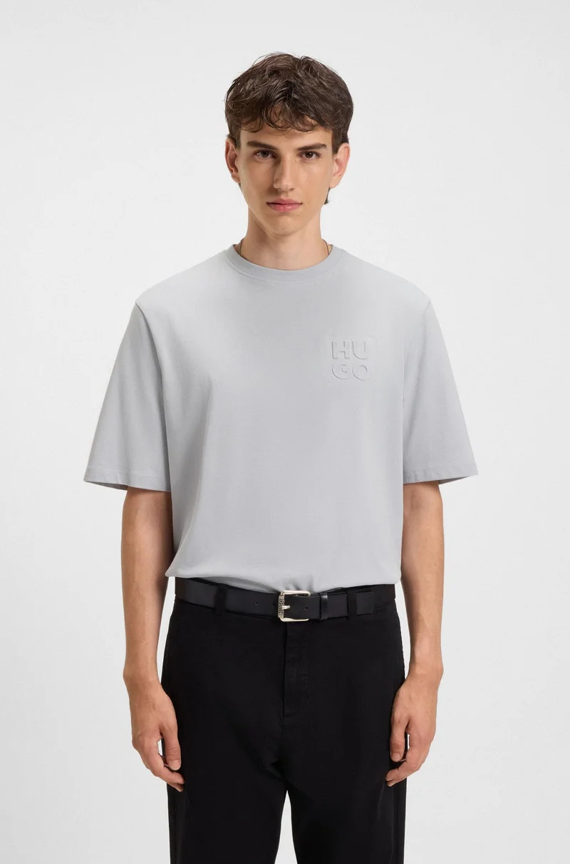 Cotton-jersey T-shirt with stacked logo