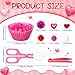 Silipull 752 Pcs Valentine Fine Motor Skills Sensory Bin Filler Includes 100 Heart Acrylic Gems 618 Pom Pom 18 Hedge Balls 4 Tweezers 2 Scissors Clips 10 Sorting Bowls for Boys Girls Sorting Counting - Image 4