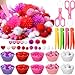 Silipull 752 Pcs Valentine Fine Motor Skills Sensory Bin Filler Includes 100 Heart Acrylic Gems 618 Pom Pom 18 Hedge Balls 4 Tweezers 2 Scissors Clips 10 Sorting Bowls for Boys Girls Sorting Counting - Image 2