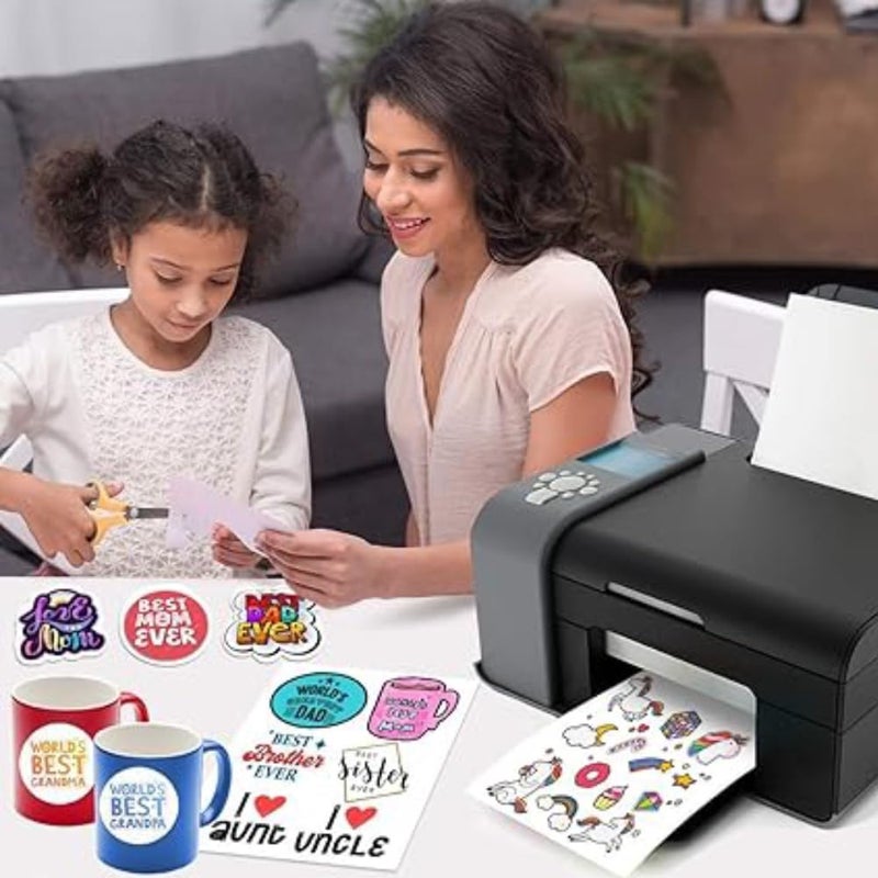 RPLUS STORES Glossy Sticker Paper A4 Size Self Adhesive Photo Paper 120 GSM Compatible for Inkjet Printer Instant Drying Sticker Printing Label for Art DIY Label Printing Multipurpose Uses (10) - Image 2
