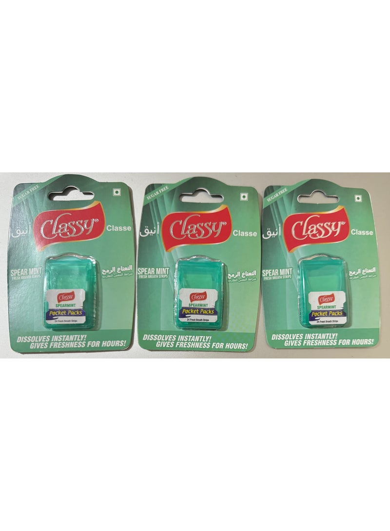 CLASSY Classy Fresh Breath Strips Spearmint (pack of 3)  - Image 1